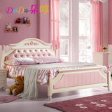 欧式儿童家具女孩 粉色书桌衣柜套房组合 儿童房家具套装 公主床