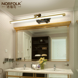 美式复古led卫生间壁灯镜柜灯具 欧式加长浴室柜镜灯全铜镜前灯