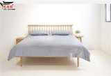 现代中式实木床双人简约时尚1.8米床样板房别墅卧室中式家具定制