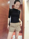 春季新款韩版女式半高领中袖修身T恤 莱卡棉上衣打底衫大码