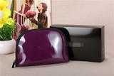 随身携带亮面紫红妩媚化妆包 时尚便携小号手拿包收纳包中包礼盒
