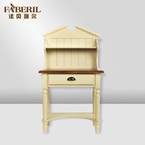 美式实木书桌定制白色实木质欧式家庭田园风学生地中海风格小书桌