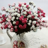 仿真小玫瑰花束 PE植物家居客厅茶几餐桌单支假花绢花装饰品摆件