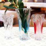 透明水晶玻璃花瓶富贵竹百合水培插花大号加厚台式现代彩色瓶摆件