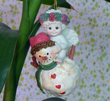 圣诞树装饰品精美儿童房小吊件圣诞礼物可爱小天使骑雪人娃娃挂饰