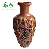 高山-枣木花瓶摆件实木原木花架极品树瘤原生态根雕木雕工艺品