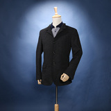 D494商务有型 剪标男装派克小风衣 驳领针织面料中厚男外套