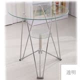 简约现代茶几洽谈桌咖啡桌钢化玻璃圆形餐桌办公小圆桌餐桌椅组合