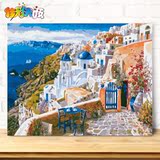 【佳彩天颜】 diy数字油画 客厅城市风景手绘填色装饰 海边城堡