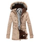 外贸加厚大衣冬季新款保暖外套男中长款棉衣ebay男式连帽棉服包邮