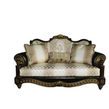 大美式欧式 实木雕花软包布艺沙发 古典沙发别墅样板间家具美克