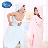 迪士尼Disney米妮米奇素色连帽纱布浴巾 纯棉儿童大浴巾 斗篷 新