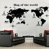 公司企业文化装饰学校教室 世界地图墙贴 办公室超大墙壁贴纸
