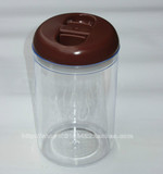塑料圆形密封罐果粉盒透明储物罐咖啡奶茶店专用果粉盒圆豆桶