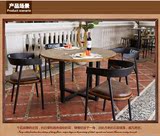美式乡村复古铁艺实木圆形餐厅桌会议桌酒店办公桌花园餐桌椅茶几