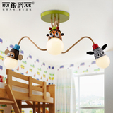 儿童房吸顶灯 创意儿童房灯卡通动物调光LED儿童灯男女孩卧室灯具