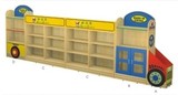 幼儿园家具巴士造型玩具收纳柜儿童杂物箱收纳架区角展示柜批发价