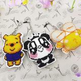 精准印花十字绣新版全珠绣钥匙扣熊猫维尼熊动漫可爱卡通挂件