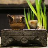 高古瓷 老窑瓷器 宋茶罐 古董 南宋代吉州窑黑釉左把烹茶罐