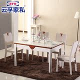 长方形现代简约1.3米1.4米大理石餐桌餐台一桌四椅六椅组合餐桌