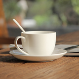 倍特斯纯白一级骨瓷咖啡杯套装简约马克杯陶瓷杯早餐杯牛奶杯子