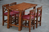 批发定做实木碳化防腐户外阳台庭院桌椅餐桌椅咖啡桌椅酒吧桌椅