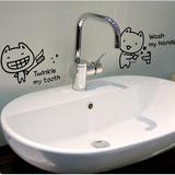 韩式卫生间卡通个性装饰墙贴纸 防水玻璃贴 浴室可爱小标识马桶贴