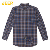 JEEP吉普专柜正品2014秋冬男装商务休闲长袖衬衣JW11WH024格衬衫
