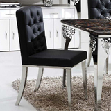 时尚简约大气 拉点工艺靠背 家用餐台组合餐椅 黑色皮椅 K319