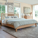 纯实木床进口白橡木双人床1.5米卧室家具1.8米床简约现代原木特价