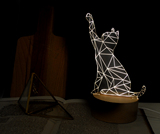 实木创意宜家小猫灯北欧简约动物台灯日式创意无印风七夕礼物台灯
