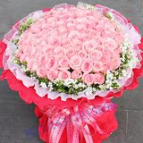 99朵粉玫瑰圣诞平安夜鲜花白粉香槟蓝玫瑰速递全国上海花店送花
