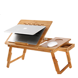 小助手楠竹笔记本电脑桌床上用书桌散热桌懒人桌折叠桌带风扇大号