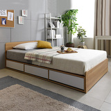 抽屉储物低箱床榻榻米现代简约板式床双人储物床环保单人床可定制
