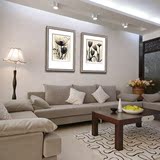 简约现代有框装饰画卧室客厅沙发背景墙画挂画带框壁画 黑白花卉
