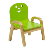 宝宝靠背小椅子 小号卡通笑脸椅 儿童扶手实木小板凳 餐椅学习椅