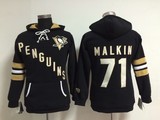 NHL女装冰球服2015新款卫衣PENGUINS企鹅队71号MALKIN 连帽衫黑色