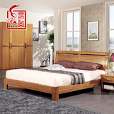 雷奥家具 中式实木床1.8橡木简约现代储物气动高箱双人1.5米婚床