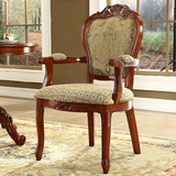 特价实木餐椅 欧式复古凳子布艺休闲餐椅 日式雕花实木椅子靠背椅