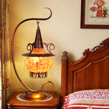温馨卧室波西米亚东南亚地中海台灯田园铁艺欧式复古水晶古铜台灯