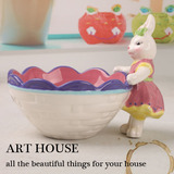 欧式时尚可爱卡通小兔陶瓷摆件 装饰品 做收纳钥匙盒 花盆 烟灰缸
