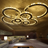 现代简约LED环形客厅酒店个性水晶灯吸顶灯卧室灯房间餐厅大气灯