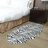 欧式时尚简约现代斑马床边长条异形大地毯地垫客厅卧室茶几脚踏垫