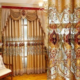 定制高档卧室客厅现代大气窗帘遮光布料 落地窗欧式奢华成品窗帘