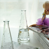 玻璃锥透明花瓶 插花容器假花花盆摆设餐桌悬挂装饰