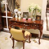 欧式化妆台 美式古典梳妆台妆凳组合 奢华别墅卧室实木雕刻梳妆桌