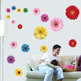 自粘 婚房布置客厅卧室电视墙背景立体感墙贴纸 雏菊 菊花 非洲菊