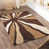 时尚抽象咖色地毯客厅卧室茶几床边手工腈纶地毯玄关门厅定制包邮