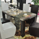 大理石餐桌 天然大理石餐桌 洞石餐桌 家具 欧式现代餐桌餐台家具