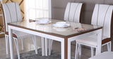 伸缩欧式餐桌餐台组合AB小户型实木大理石钢化玻璃餐桌椅组合餐桌